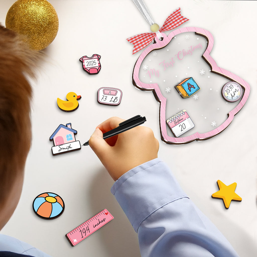 Baby’s First Christmas Shaking Ornament – Personalized Keepsake Gift for Boy or Girl