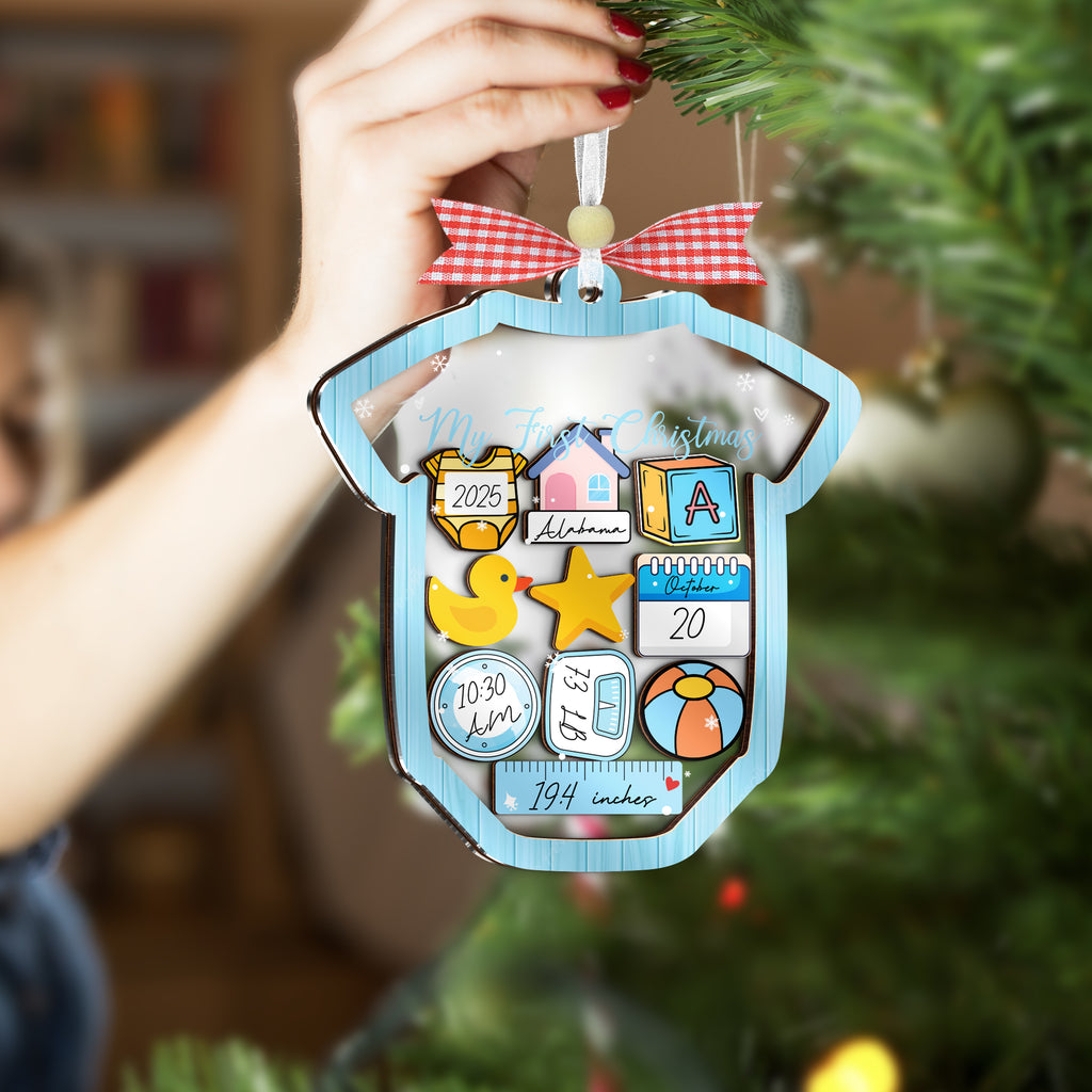 Baby’s First Christmas Shaking Ornament – Personalized Keepsake Gift for Boy or Girl