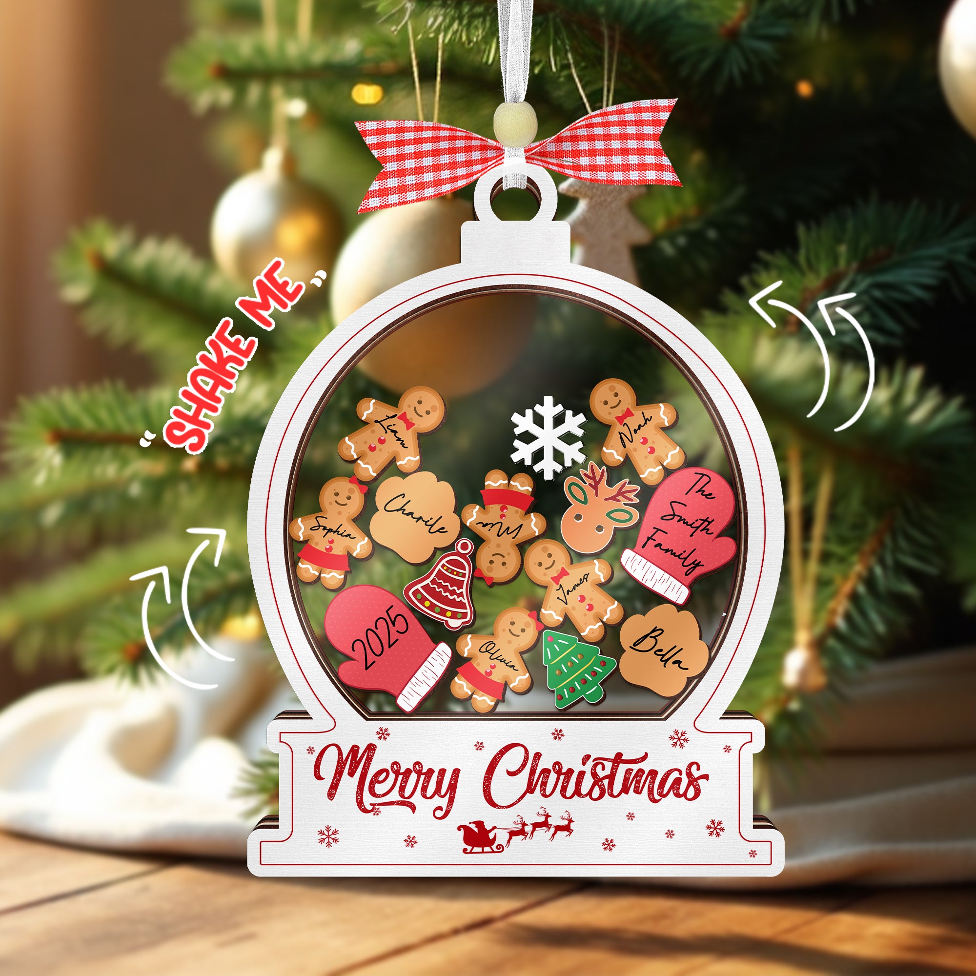 WHITE SHAKING CHRISMAS ORRNAMENT SET