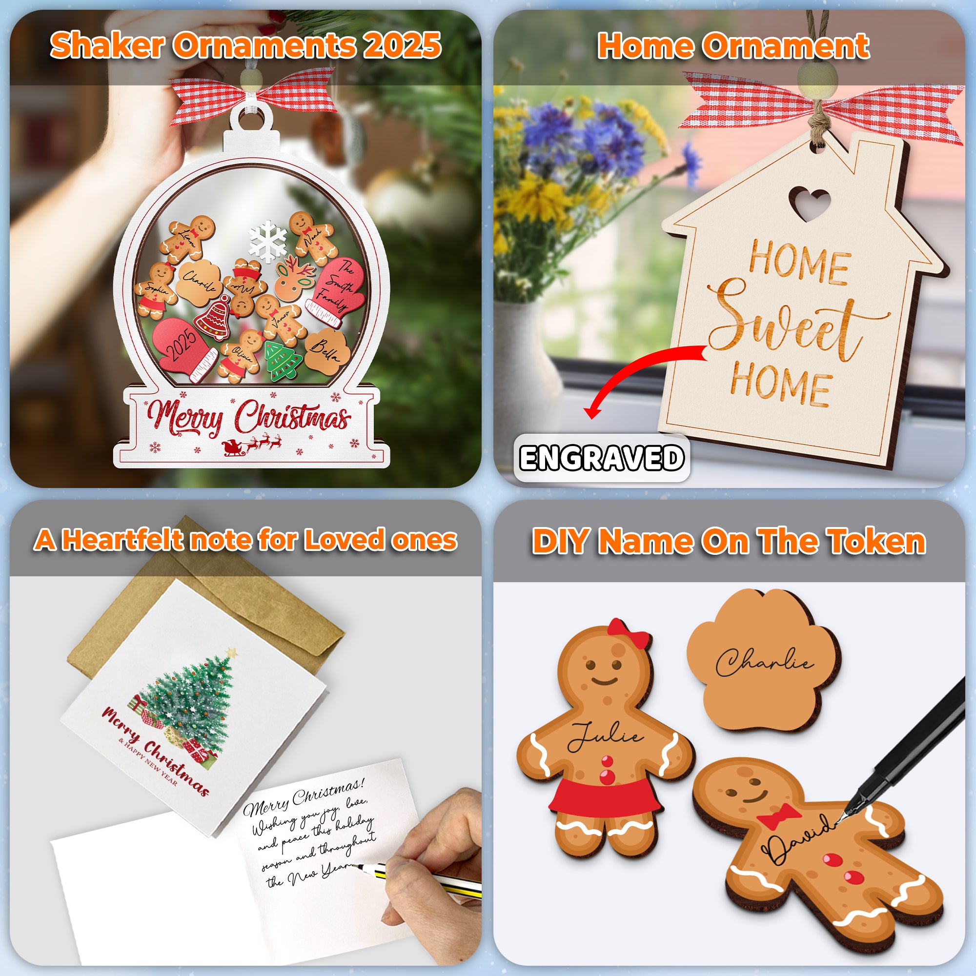 WHITE SHAKING CHRISMAS ORRNAMENT SET