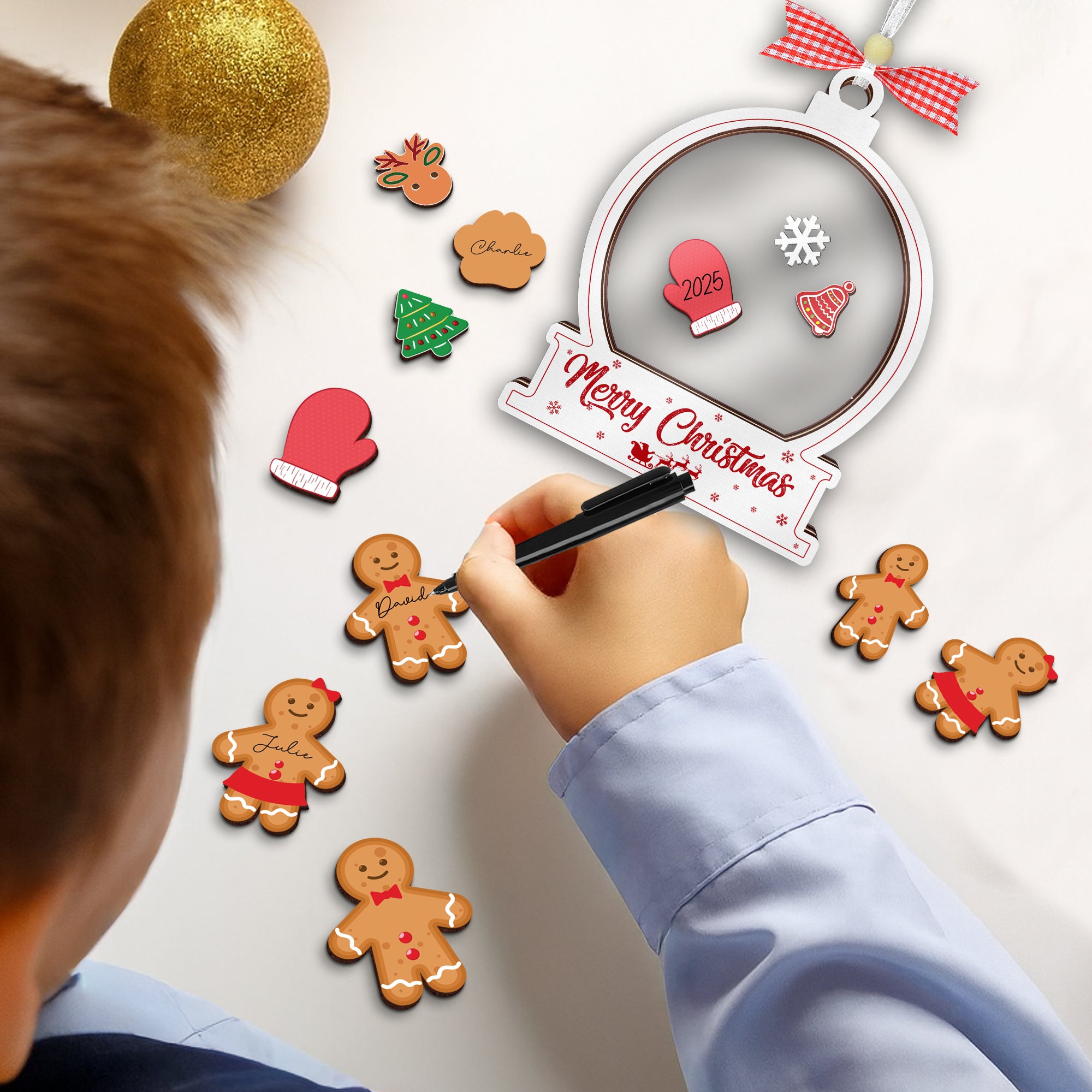 WHITE SHAKING CHRISMAS ORRNAMENT SET